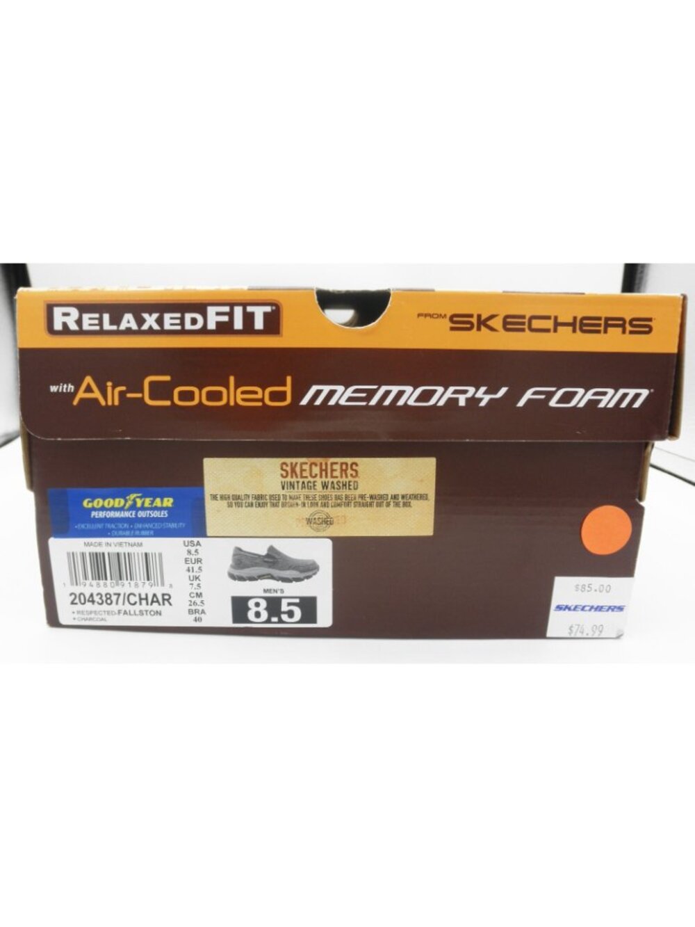 Skechers Men's Relaxed Fit Respected Fallston Charcoal Loafers Sz:8.5 #204387 - Picture 8 of 9